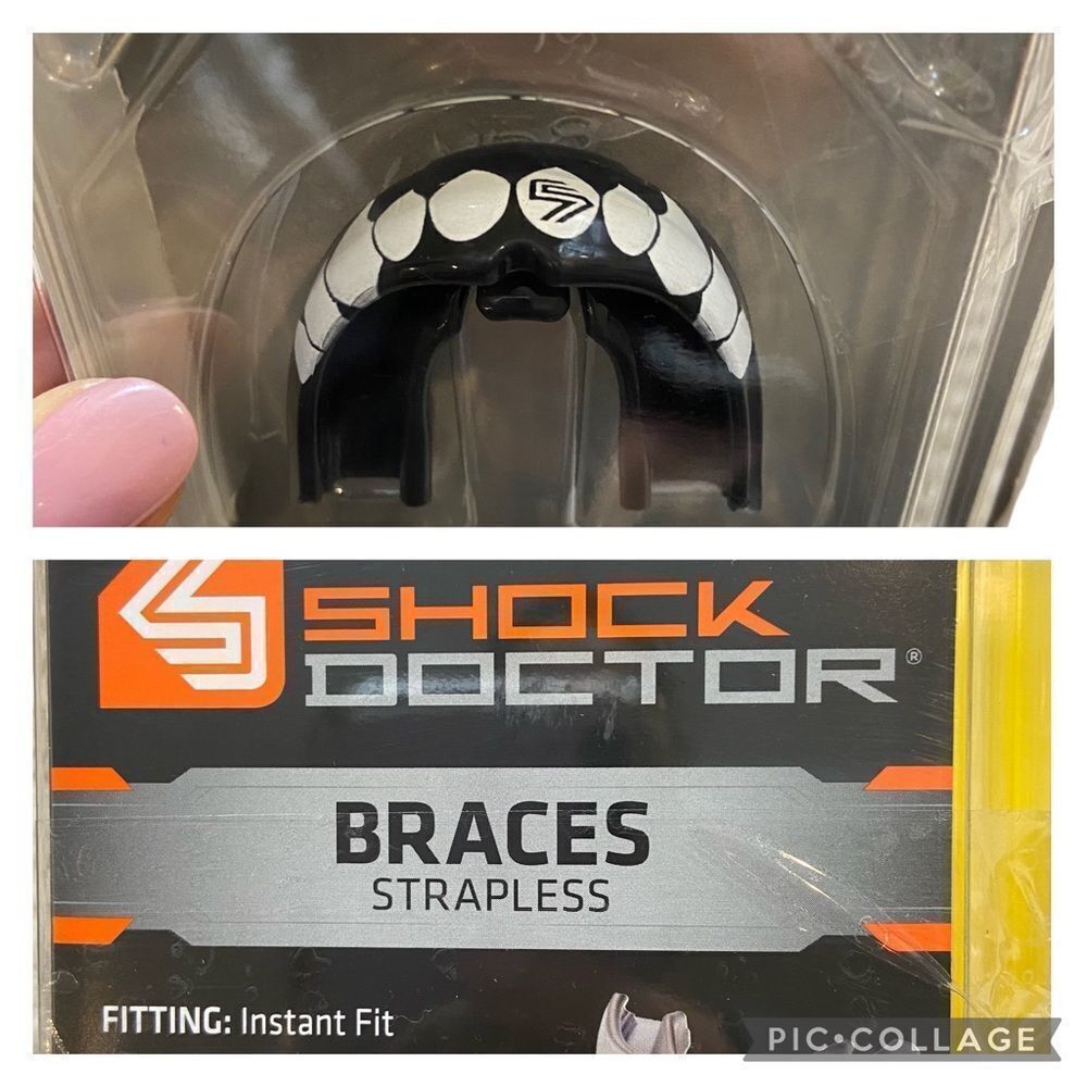 New‎ in Open Package Shock Doctor Youth Fang Strapless Braces Mouthguard